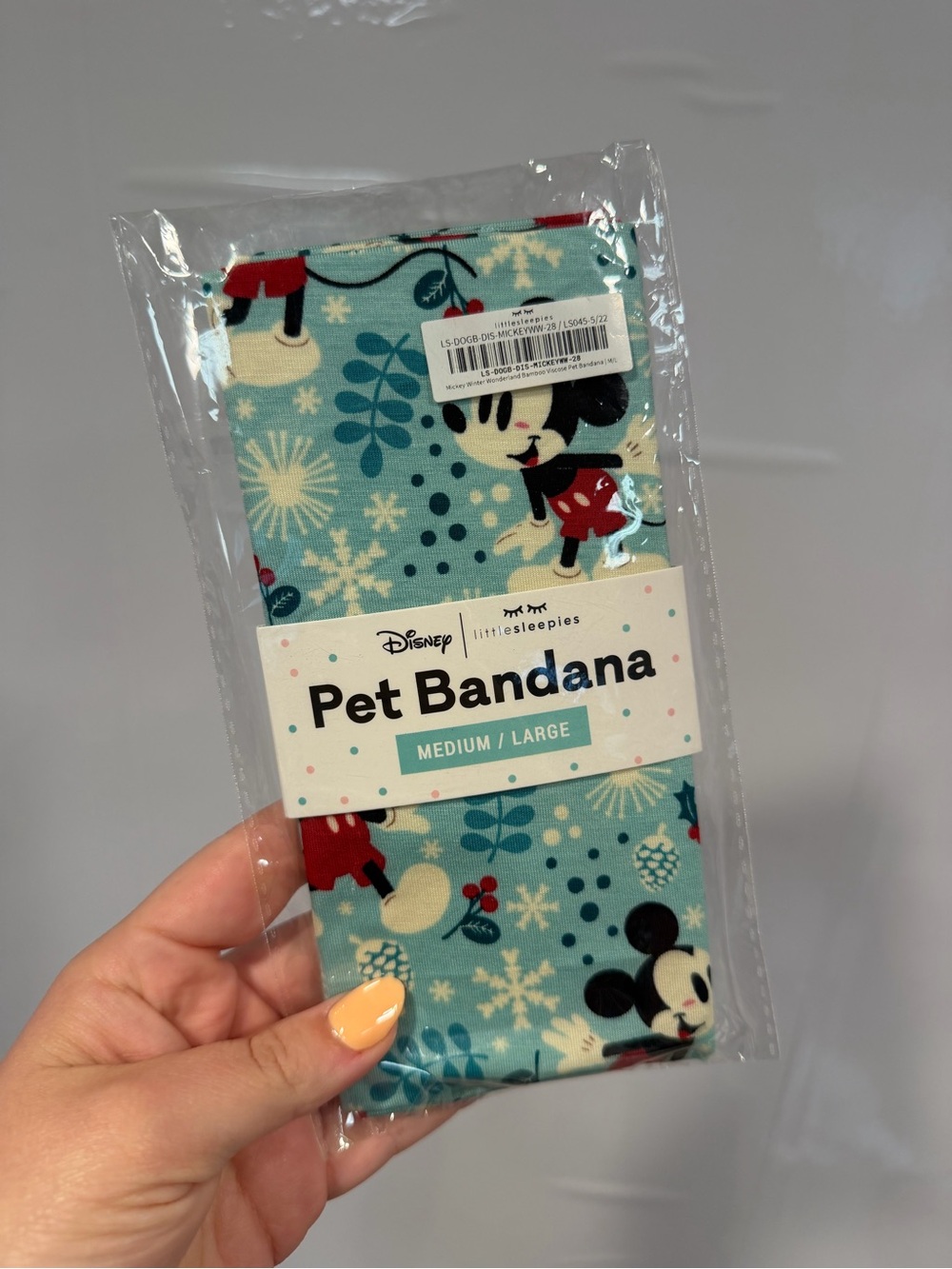 Little Sleepies Disney Mickey Mouse Blue & Red Pet Bandana